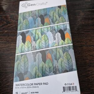 Gencrafts Watercolor Paint Palettes w/ Paper Pad, 2 Brush pens, 15 color pens